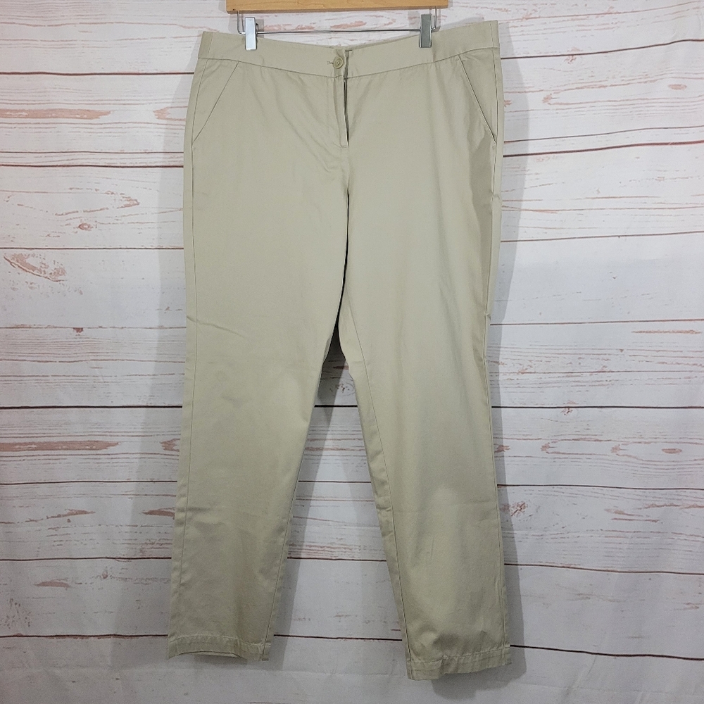 Tommy Bahama Women's Gemma Fit Khaki Flat Front Pants Size 14 NWT